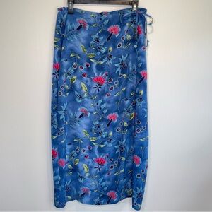 Vintage Amanda Smith Pure Silk Wrap Skirt Size Large Floral